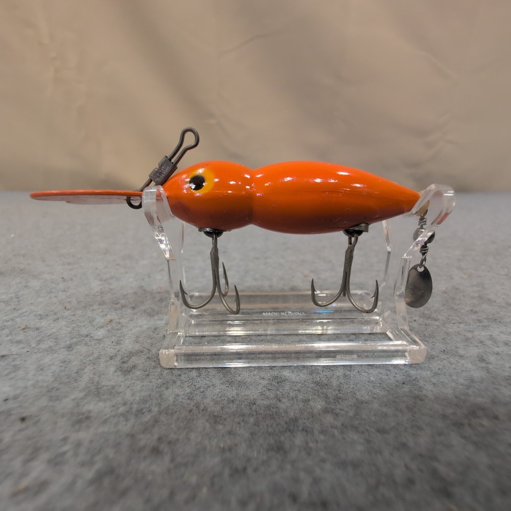 Whopper Stopper Hellbender Vintage Fishing Lure Orange 1130 with Box - Picture 5 of 6